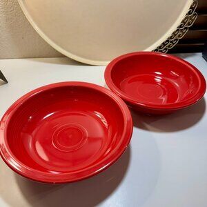 Rare Fiestaware Vintage Scarlet Red Soup Bowls